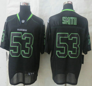 Nike Seattle Seahawks #53 Malcolm Smith Lights Out Black Elite Jersey
