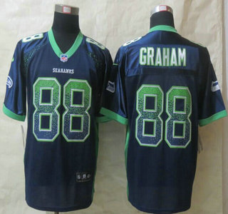 Nike Seattle Seahawks #88 Jimmy Graham 2013 Drift Fashion Blue Elite Jersey