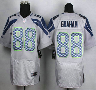 Nike Seattle Seahawks #88 Jimmy Graham Gray Elite Jersey