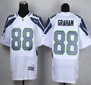 Nike Seattle Seahawks #88 Jimmy Graham White Elite Jersey