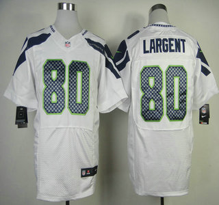 Nike Seattle Seahawks #80 Steve Largent White Elite Jersey