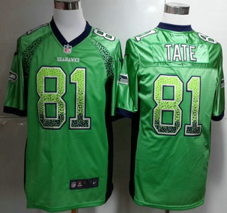 Nike Seattle Seahawks #81 Golden Tate 2013 Drift Fashion Green Elite Jersey