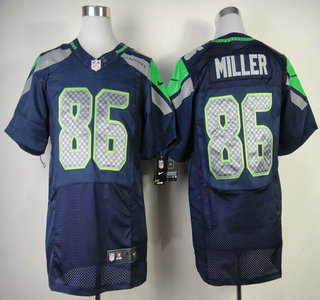 Nike Seattle Seahawks #86  Zach Miller Blue Elite Jersey