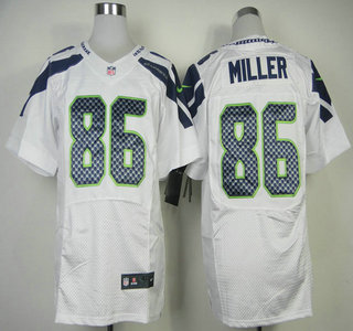 Nike Seattle Seahawks #86 Zach Miller White Elite Jersey