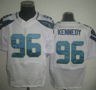 Nike Seattle Seahawks #96 Cortez Kennedy White Elite Jersey