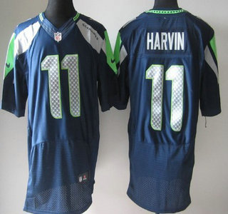 Nike Seattle Seahawks 11 Percy Harvin Blue Elite Jersey
