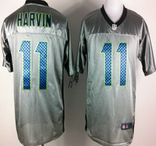 Nike Seattle Seahawks 11 Percy Harvin Grey Shadow Elite Jersey