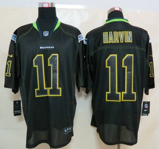 Nike Seattle Seahawks 11 Percy Harvin Lights Out Black Elite Jerseys