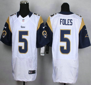 Nike St. Louis Rams #5 Nick Foles White Elite Jersey