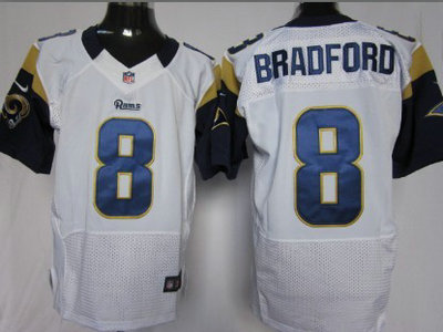 Nike St. Louis Rams 8 Sam Bradford White 2012 Nike NFL Elite Jersey