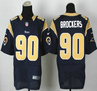 Nike St. Louis Rams #90 Michael Brockers Navy Blue Elite Jersey