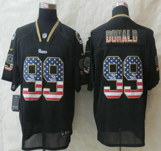 Nike St. Louis Rams #99 Aaron Donald 2014 USA Flag Fashion Black Elite Jersey