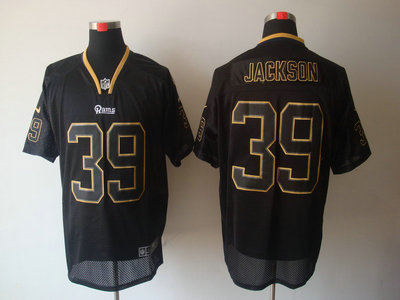 Nike St. Louis Rams 39 Steven Jackson Lights Out Black Elite Jersey