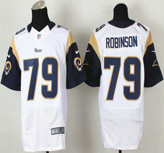 Nike St Louis Rams #79 Greg Robinson Elite White NFL Jersey