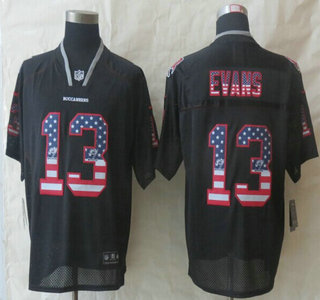 Nike Tampa Bay Buccaneers #13 Mike Evans 2014 USA Flag Fashion Black Elite Jersey