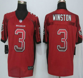 Nike Tampa Bay Buccaneers #3 Jameis Winston Drift Fashion Red Elite Jersey