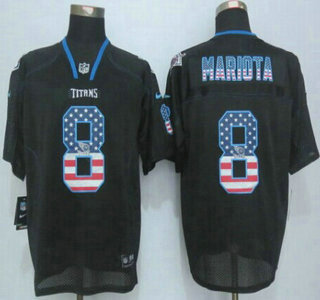 Nike Tennessee Titans #8 Marcus Mariota 2014 USA Flag Fashion Black Elite Jersey
