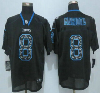 Nike Tennessee Titans #8 Marcus Mariota Lights Out Black Ornamented Elite Jersey
