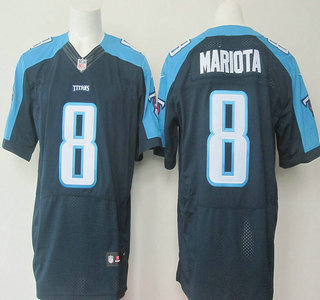 Nike Tennessee Titans #8 Marcus Mariota Navy Blue Elite Jersey