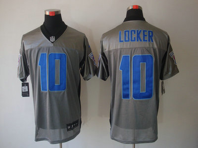 Nike Tennessee Titans 10 Jake Locker Gray Elite Jersey