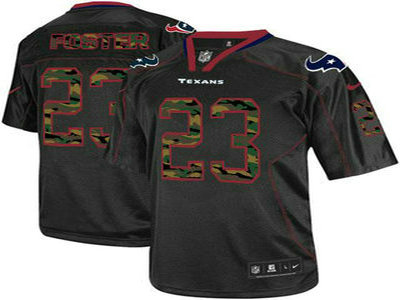 Nike Houston Texans 23 Arian Foster Camo Fashion Black Elite Jersey