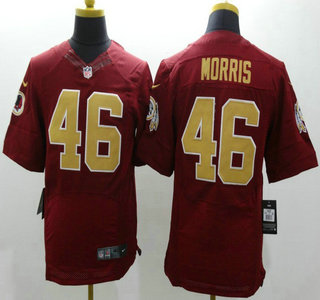Nike Washington Redskins #46 Alfred Morris Red With Gold Elite Jersey