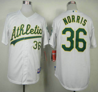 Oakland Athletics #36 Derek Norris White Jersey