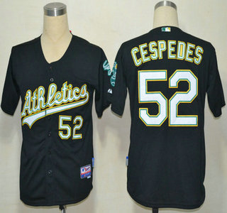 Oakland Athletics #52 Yoenis Cespedes Black Jersey