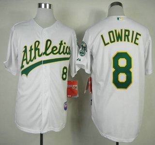 Oakland Athletics #8 Jed Lowrie White Jersey