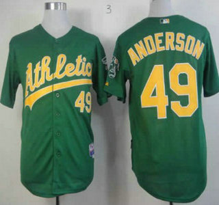 Oakland Athletics 49 Brett Anderson Green Jersey