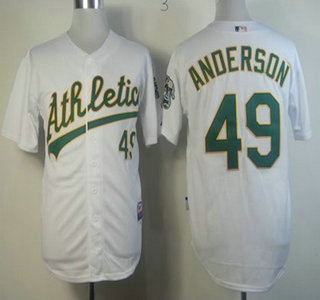 Oakland Athletics 49 Brett Anderson White Jersey
