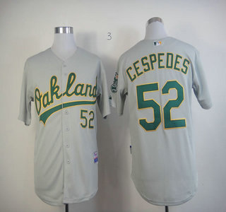Oakland Athletics 52 Yoenis Cespedes Grey Jersey