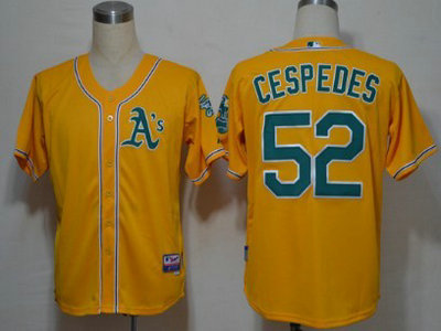 Oakland Athletics 52 Yoenis Cespedes Yellow Jersey