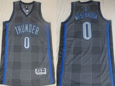 Oklahoma City Thunder 0 Russell Westbrook Black Rhythm Fashion Jersey