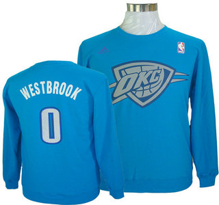 Oklahoma City Thunder #0 Russell Westbrook Blue Hoody