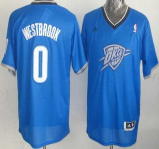 Oklahoma City Thunder #0 Russell Westbrook Blue Revolution 30 Swingman NBA Jersey 2013 Christmas Style