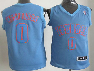 Oklahoma City Thunder 0 Russell Westbrook Blue Revolution 30 Swingman Christmas Style Jerseys