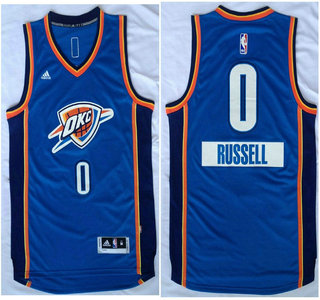 Oklahoma City Thunder #0 Russell Westbrook Revolution 30 Swingman 2014 Christmas Day Blue Jersey