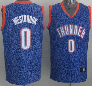 Oklahoma City Thunder #0 Russell Westbrook Revolution 30 Swingman Blue Fashion Jersey
