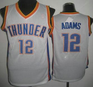 Oklahoma City Thunder #12 Steven Adams White Revolution 30 Authentic Jersey