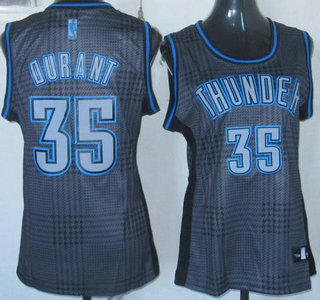 Oklahoma City Thunder #35 Kevin Durant Black Rhythm Fashion Revolution 30 Swingman Womens Jersey
