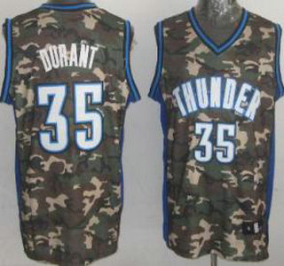 Oklahoma City Thunder #35 Kevin Durant Camo Revolution 30 Swingman Jersey