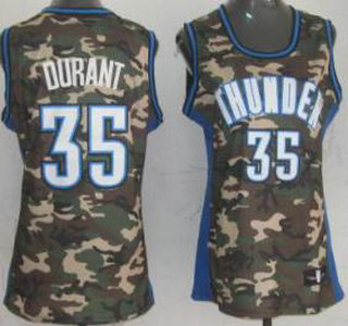 Oklahoma City Thunder #35 Kevin Durant Camo Revolution 30 Swingman Womens Jersey