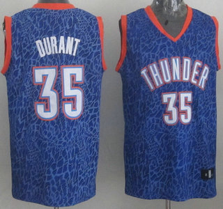 Oklahoma City Thunder #35 Kevin Durant Revolution 30 Swingman Blue Fashion Jersey