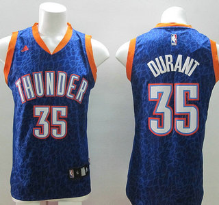 Oklahoma City Thunder #35 Kevin Durant Revolution 30 Swingman Blue Fashion Jersey