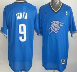 Oklahoma City Thunder #9 Serge Ibaka Blue Revolution 30 Swingman Jersey 2013 Christmas Style