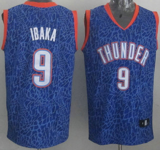 Oklahoma City Thunder #9 Serge Ibaka Revolution 30 Swingman Blue Fashion Jersey