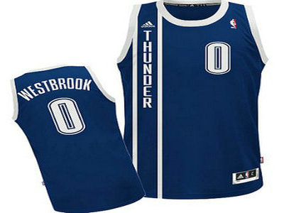 Oklahoma City Thunder 0 Russell Westbrook Swingman Alternate 2013 Blue Jersey