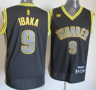 Oklahoma City Thunder 9 Serge Ibaka Black Electricity Fashion Jersey
