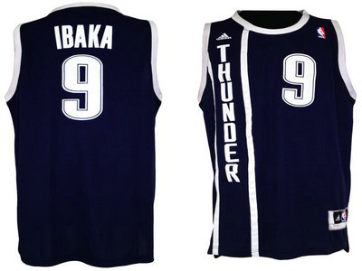 Oklahoma City Thunder 9 Serge Ibaka Blue Revolution 30 Swingman NBA Jerseys